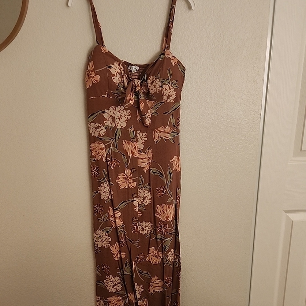 Floral Brown Maxi Dress